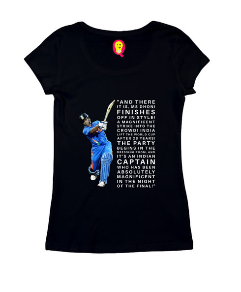 Quirkipedia WC 2011 - India Last Ball Commentary Cricket     Womens Tshirts